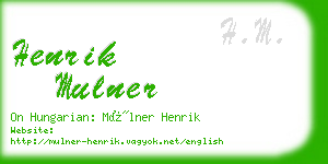 henrik mulner business card